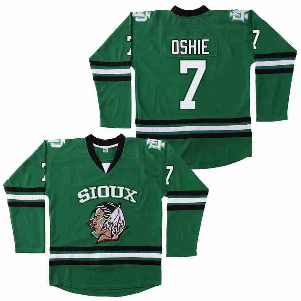 Tj Oshie 7 Movie North Dakota Fighting Sioux Green Hockey Jersey