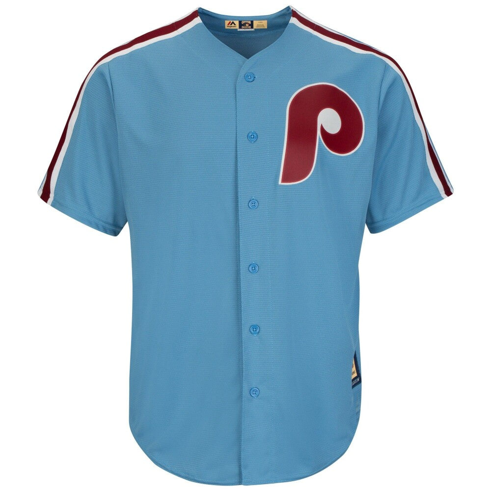 Men'S Majestic Bryce Harper Light Blue Philadelphia Phillies Cool Base Cooperstown Player Jersey