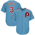 Men'S Majestic Bryce Harper Light Blue Philadelphia Phillies Cool Base Cooperstown Player Jersey