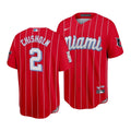 Men'S Miami Marlins Jazz Chisholm #2 2021 City Connect Replica Jersey Red