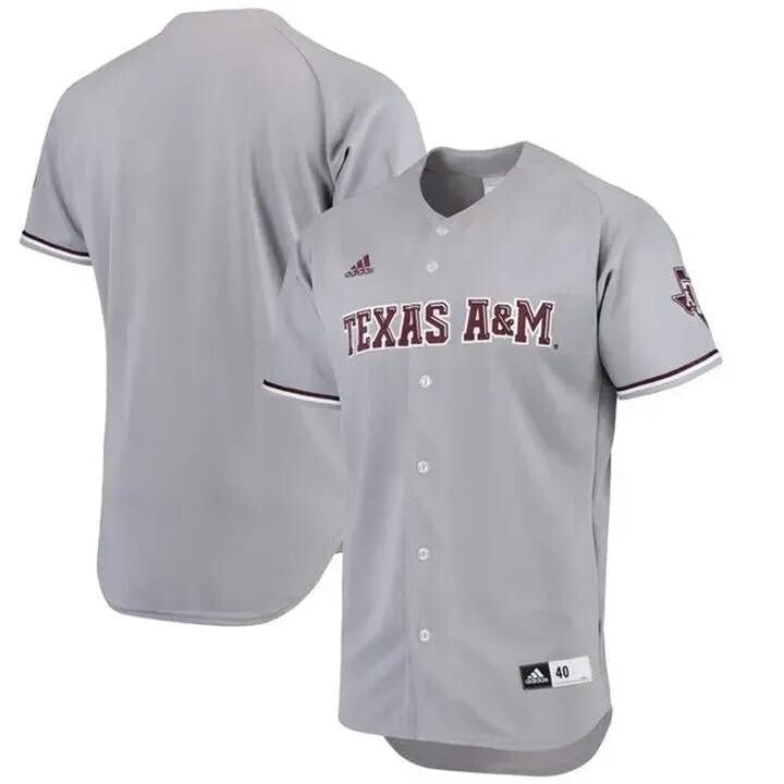 Male Texas A&M Aggies Gray Ncaa Baseball Jersey