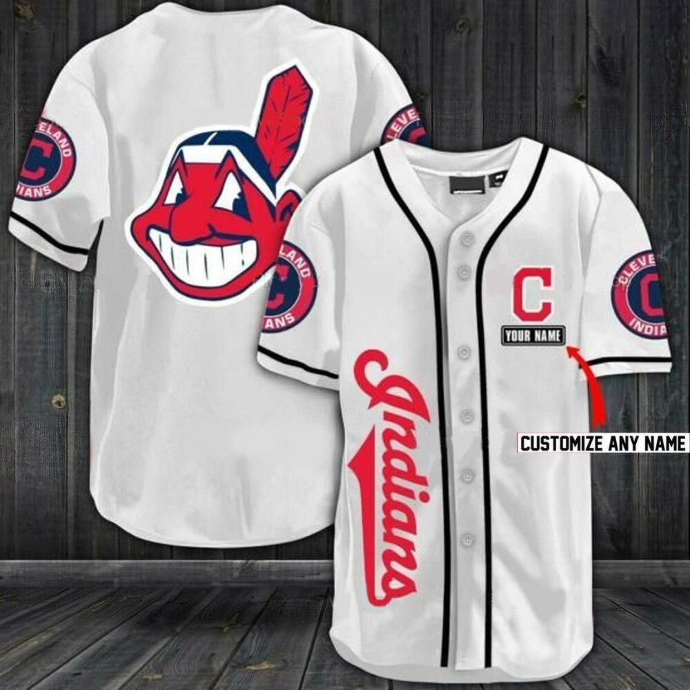 MLB Cleveland Indians personalized custom name Baseball Jersey Shirt